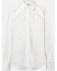 STAUD - Colton Eyelet Cotton Shirt - Lyst