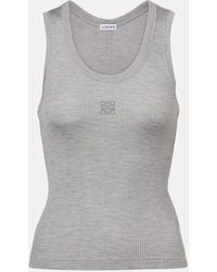 Loewe - Anagram Ribbed-Knit Silk Tank Top - Lyst