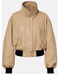 Nour Hammour - Briar Cropped Leather Blouson Jacket - Lyst