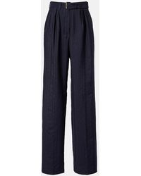 Dries Van Noten - Belted Wool Wide-Leg Pants - Lyst
