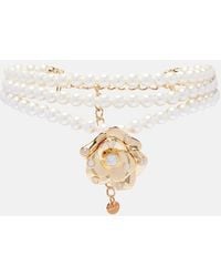 Self-Portrait - Crystal-Embellished Floral Choker - Lyst