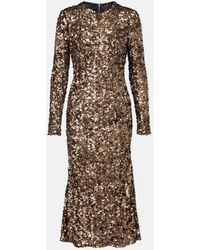Dolce & Gabbana - Sequined Midi Dress - Lyst