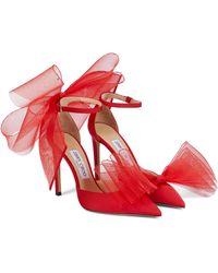 Jimmy Choo Averly 100 Bow-trimmed Pumps - Red