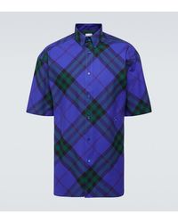 Burberry - Check-Pattern Cotton Shirt - Lyst