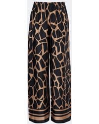 Faithfull the Brand - Jensen Animal-Print Satin Wide-Leg Pants - Lyst