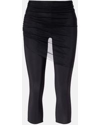 Nensi Dojaka - Cropped Tulle-Trimmed Leggings - Lyst