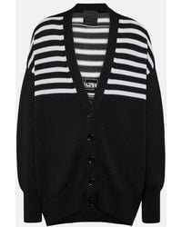 Givenchy - Logo-appliqué Striped Wool And Cotton-blend Knitted Cardigan - Lyst