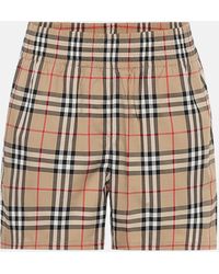 Burberry - High-rise Stretch-cotton Shorts - Lyst