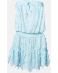 Melissa Odabash - Isla Cotton-Blend Lace Bandeau Minidress - Lyst