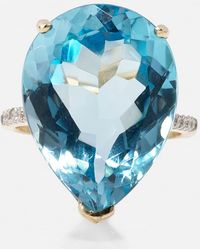 Mateo - 14kt Gold Ring With Topaz And Diamonds - Lyst
