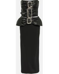 Jean Paul Gaultier - Leather-trimmed Buckle-detail Bustier Gown - Lyst