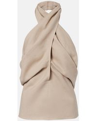 Magda Butrym - Draped Halterneck Linen Top - Lyst