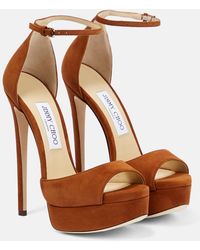 Jimmy Choo - Max 150 Suede Sandals - Lyst