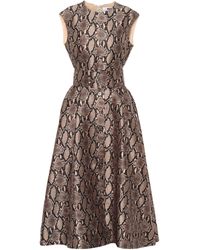 MSGM Vestido midi con print de serpiente - Neutro