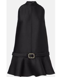 Tom Ford - Belted Wool And Silk Crepe Minidress - Lyst
