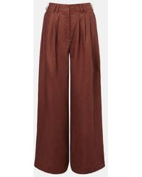 Posse - Parker High-Rise Linen Wide-Leg Pants - Lyst