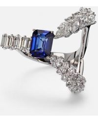 YEPREM - Reign Supreme 18Kt Ring With Sapphire And Diamonds - Lyst
