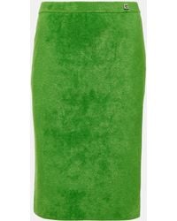 Gucci - Crystal G Ribbed-knit Pencil Skirt - Lyst