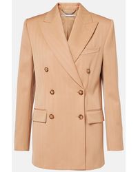 Stella McCartney - Striped Double-Breasted Wool Blazer - Lyst