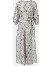 Loro Piana - Bedrucktes Midikleid Mila Aus Seide - Lyst
