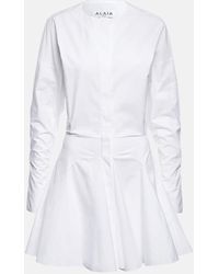 Alaïa - Cotton Poplin Minidress - Lyst