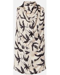 Altuzarra - Sleary Draped Printed Silk Top - Lyst