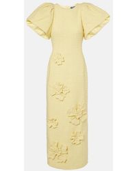 LEO LIN - Lucinda Floral-Applique Tweed Maxi Dress - Lyst