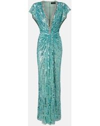 Jenny Packham - Lacie Gathered Embellished Gown - Lyst