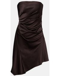 STAUD - Vestido Corto Adriana En Mezcla De Seda - Lyst