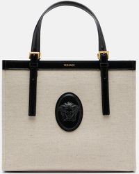 Versace - Riviere Small Canvas Tote Bag - Lyst