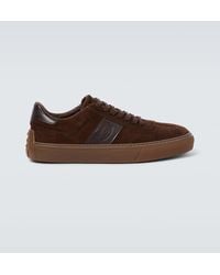 Tod's - Sneakers in suede con pelle - Lyst