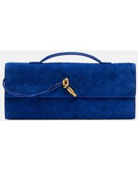 Bottega Veneta - Andiamo Long Intrecciato Suede Clutch - Lyst