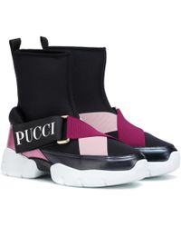 Emilio Pucci Neoprene High-top Sneakers - Black
