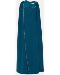 Safiyaa - Mattia Embellished Caped Crepe Gown - Lyst