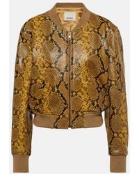 Isabel Marant - Cerem Snake-Effect Leather Bomber Jacket - Lyst
