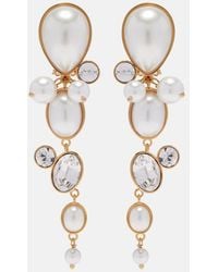 Oscar de la Renta - Embellished Clip-On Earrings - Lyst