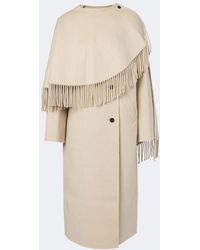 Rohe - Fringed Scarf-Detail Wool And Alpaca Coat - Lyst