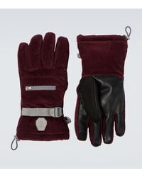 Brunello Cucinelli - Leather-Trimmed Cotton Corduroy Ski Gloves - Lyst