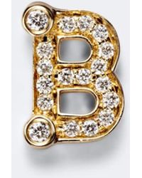 Sophie Bille Brahe - Initial Petite B 18Kt Single Earring With Diamonds - Lyst