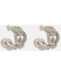 Dolce & Gabbana - Dg Crystal-Embellished Hoop Earrings - Lyst