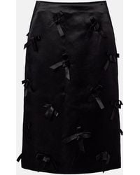 Jil Sander - Bow-Detail Satin Midi Skirt - Lyst