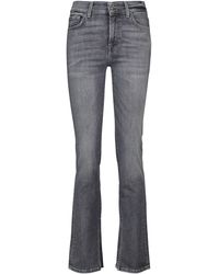 7 For All Mankind The Straight Mid-rise Jeans - Grey
