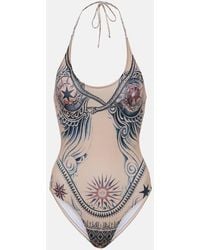 Jean Paul Gaultier - Tattoo Collection Printed Swimsuit - Lyst