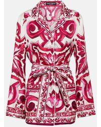 Dolce & Gabbana - Pyjama-Hemd Majolica aus Seiden-Twill - Lyst