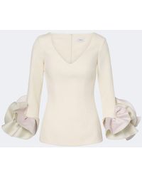 Safiyaa - Sintien Ruffled Crepe Top - Lyst
