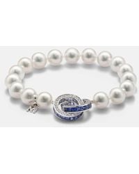 Mikimoto - Armband Aus Akoyaperlen Mit 18Kt Weissgold, Diamanten Und Saphiren - Lyst