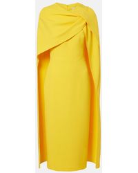 Safiyaa - Oria Lupine Caped Crepe Cocktail Dress - Lyst