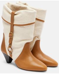 Isabel Marant - Darner 55 Leather-Trimmed Ankle Boots - Lyst
