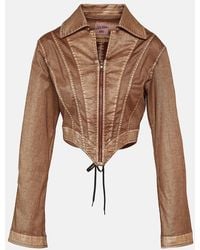 Jean Paul Gaultier - X Knwls Cropped Denim Corset Jacket - Lyst