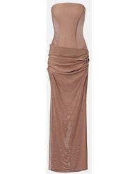 Alex Perry - Semi-Sheer Strapless Gown - Lyst